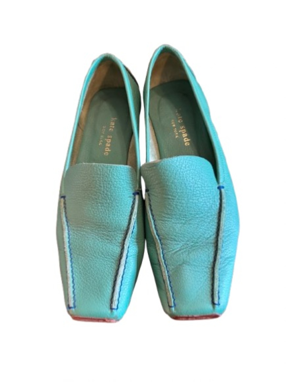 kate spade Turquoise Leather Slip-On Loafers in Vibrant Aqua/Turquoise Size 6